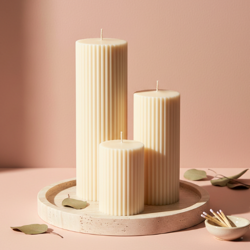 ribbed pillar candles