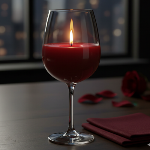 Wine glass candle